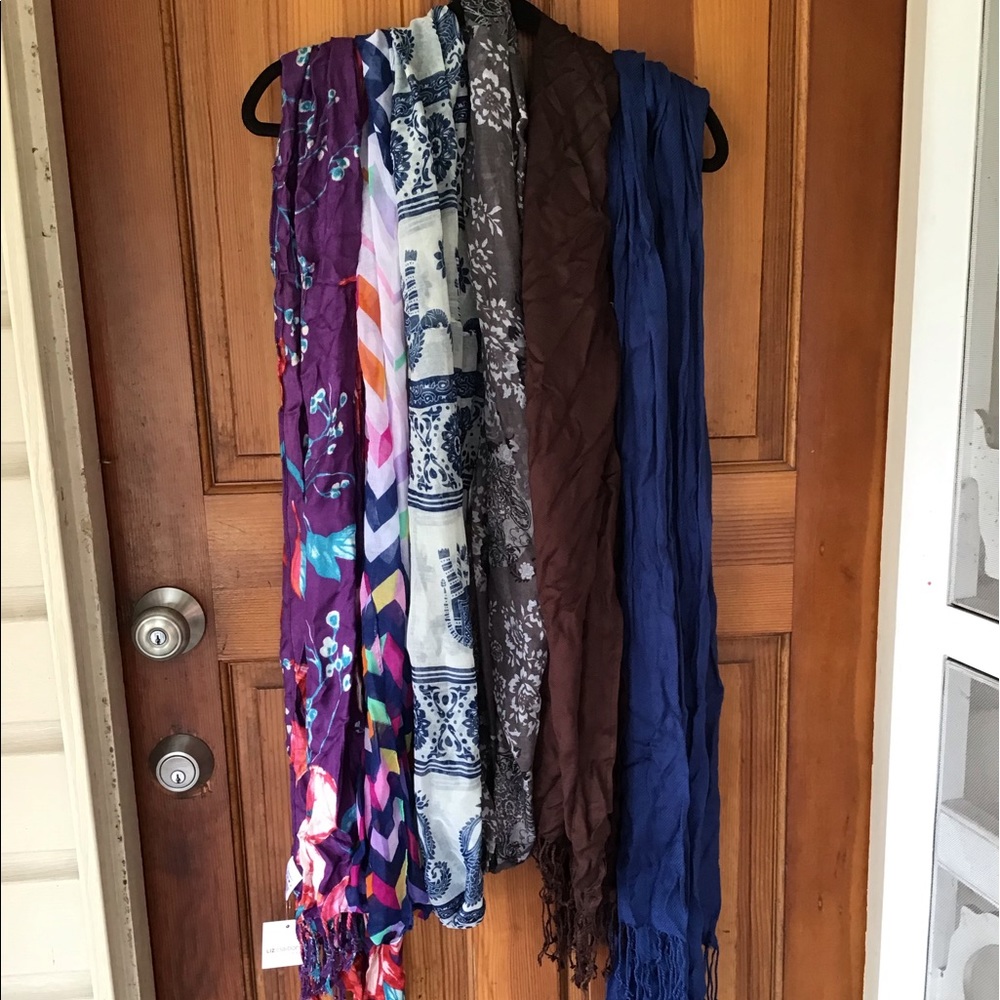 Bundle of six scarves.